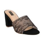 Womens Stylish Lace Block Heels