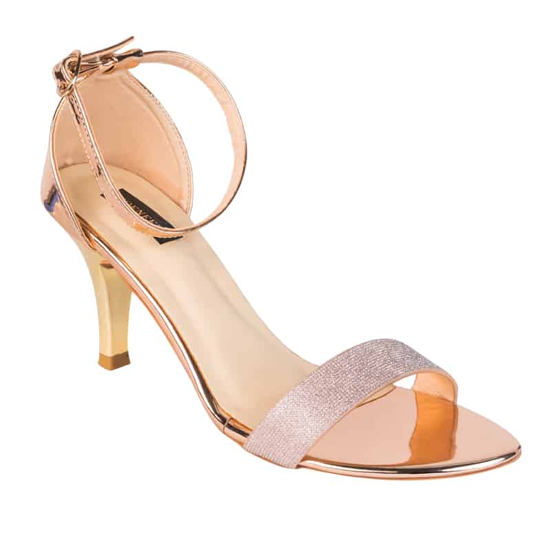 Stylish Synthetic Light Pink Pencil Heel Sandals For Women