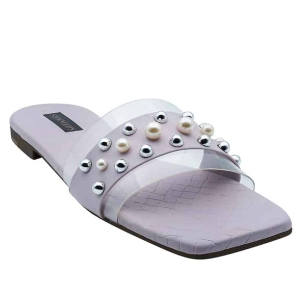 Studded white online sandals